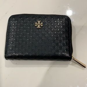 Tory Burch Black Card Wallet with Key Ring